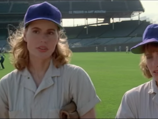 Geena Davis and Lori Petty in "A League of Their Own"
