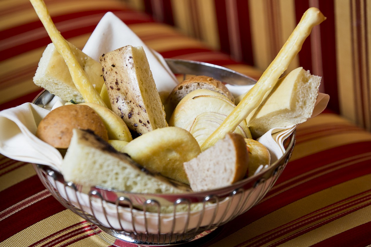 Nicola&#146;s gets lots of praise in online comments for its house bread basket, and for good reason. While it&#146;s not complimentary &#151; it will add $1.99 per person to the tab &#151; the quality and variety of the focaccia, sliced Italian bread and crunchy breadsticks is well worth the small charge.