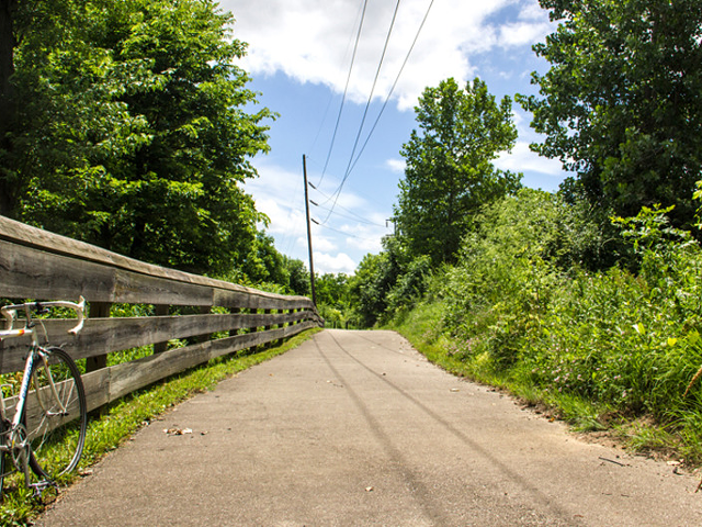 A portion of the Mill Creek Greenway Trail North of Winton Hills